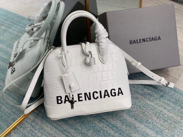 Balenciaga Ville Small Handbag In White, For Women, Women's Bags 10.2in/26cm