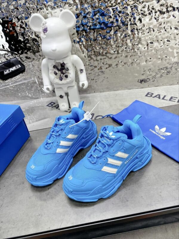 Balenciaga x Adidas Triple s Trainers Clear Sole Blue For Women