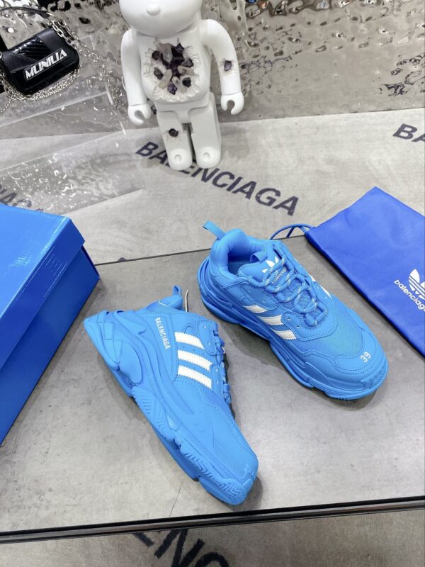 Balenciaga x Adidas Triple s Trainers Clear Sole Blue For Women