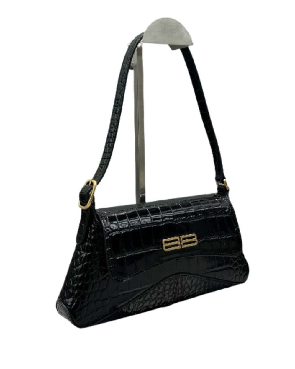 Balenciaga XX Crocodile Embossed Flap Bag White/Black/Green/Pink/Blue For Women 16in/27cm 6956452108X1000
