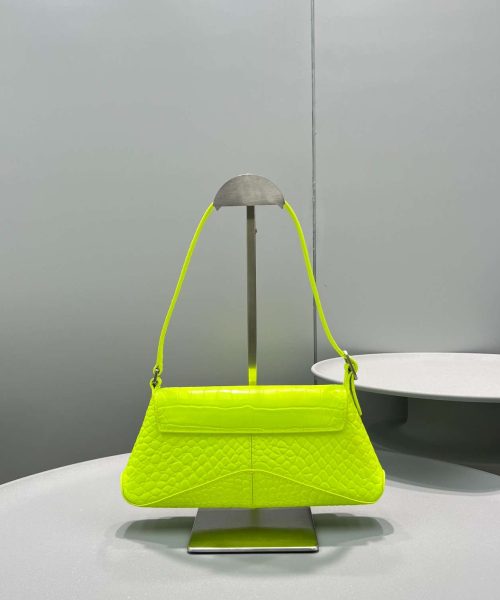 Balenciaga XX Crocodile Embossed Flap Bag White/Black/Green/Pink/Blue For Women 16in/27cm 6956452108X1000