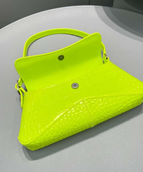 Balenciaga XX Crocodile Embossed Flap Bag White/Black/Green/Pink/Blue For Women 16in/27cm 6956452108X1000