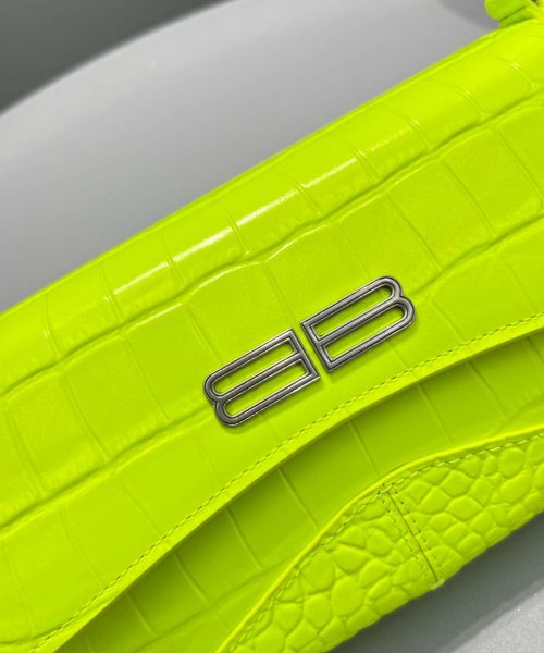 Balenciaga XX Crocodile Embossed Flap Bag White/Black/Green/Pink/Blue For Women 16in/27cm 6956452108X1000