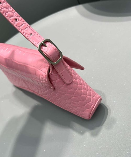 Balenciaga XX Crocodile Embossed Flap Bag White/Black/Green/Pink/Blue For Women 16in/27cm 6956452108X1000