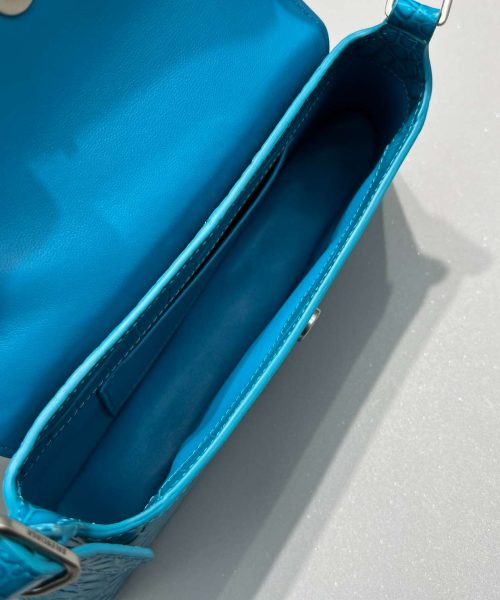 Balenciaga XX Crocodile Embossed Flap Bag White/Black/Green/Pink/Blue For Women 16in/27cm 6956452108X1000