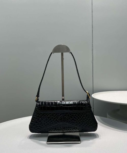 Balenciaga XX Crocodile Embossed Flap Bag White/Black/Green/Pink/Blue For Women 16in/27cm 6956452108X1000