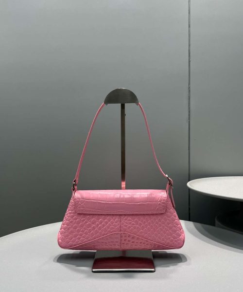 Balenciaga XX Crocodile Embossed Flap Bag White/Black/Green/Pink/Blue For Women 16in/27cm 6956452108X1000