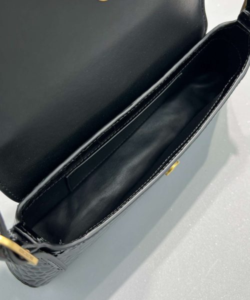 Balenciaga XX Crocodile Embossed Flap Bag White/Black/Green/Pink/Blue For Women 16in/27cm 6956452108X1000