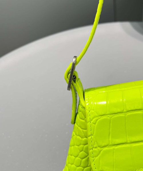 Balenciaga XX Crocodile Embossed Flap Bag White/Black/Green/Pink/Blue For Women 16in/27cm 6956452108X1000