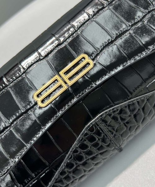 Balenciaga XX Crocodile Embossed Flap Bag White/Black/Green/Pink/Blue For Women 16in/27cm 6956452108X1000