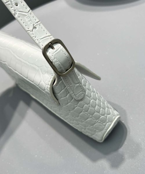 Balenciaga XX Crocodile Embossed Flap Bag White/Black/Green/Pink/Blue For Women 16in/27cm 6956452108X1000