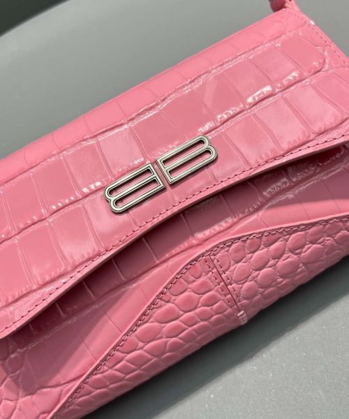 Balenciaga XX Crocodile Embossed Flap Bag White/Black/Green/Pink/Blue For Women 16in/27cm 6956452108X1000