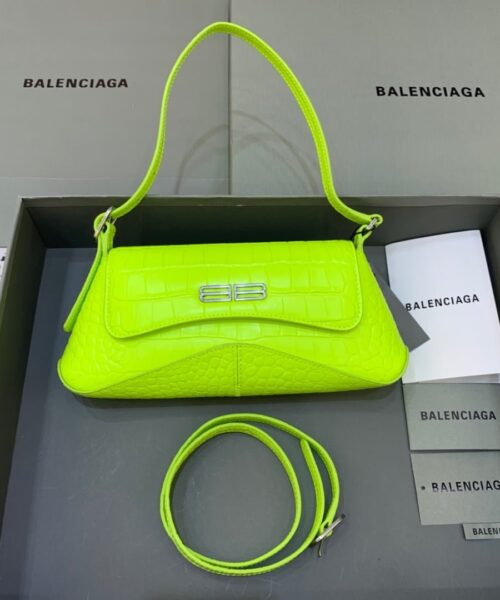 Balenciaga XX Small Flap Bag Box Green Neon, For Women, Women's Bags 10.6in/27cm