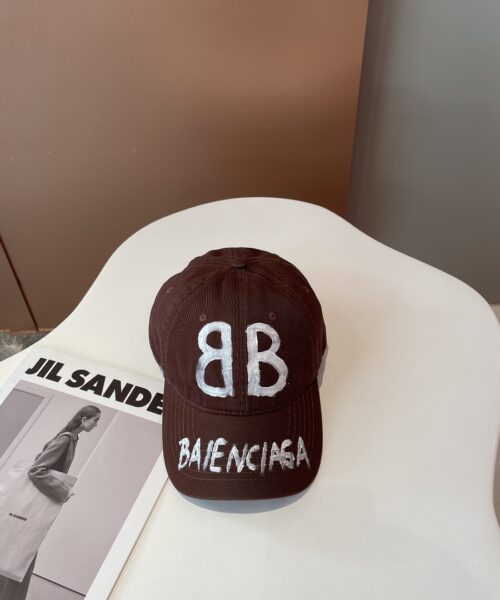 Balenciage BB Sprayed Brown Cap