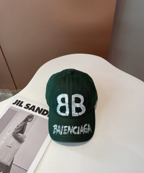 Balenciage BB Sprayed Green Cap