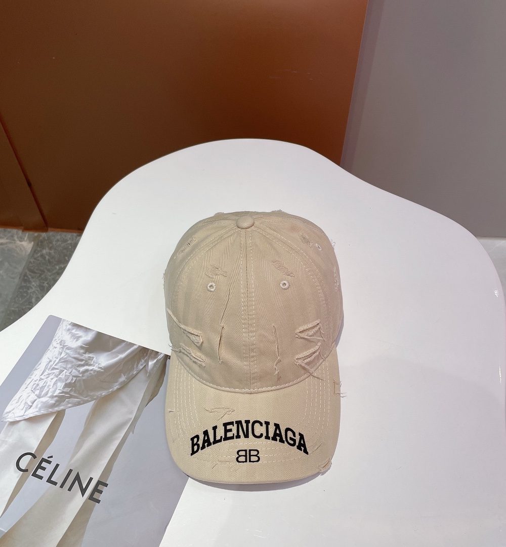 Balenciage Logo Visor Cap Cream Cap