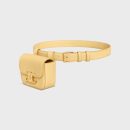 1:1 Replica Belt Bag Triomphe Belt In Shiny Calfskin Pollen Yellow For Women 45BCN3AH2.11PO 11cm/4inch