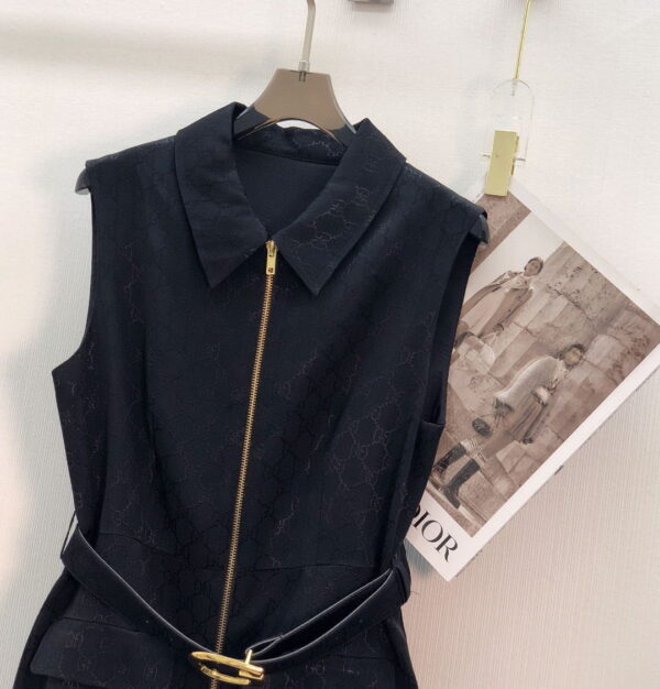 Belt Sleeveless Dress Black For Women