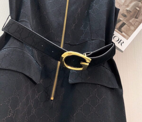 Belt Sleeveless Dress Black For Women