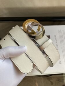 1:1 Replica Belt With Interlocking G Buckle White GG, Women Belt ‎574807