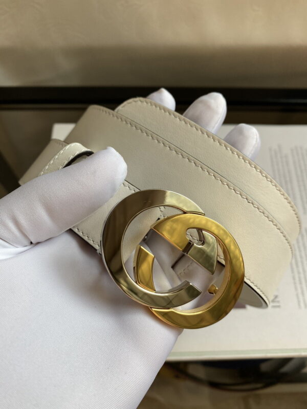 1:1 Replica Belt With Interlocking G Buckle White GG, Women Belt ‎574807