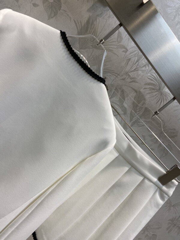 Black Braided Trim Jacket And Skirt White For Women