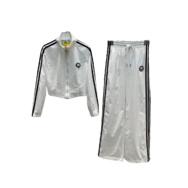 Black Stripe Sport Jacket And Pants White For Women