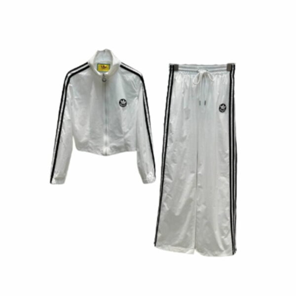 Black Stripe Sport Jacket And Pants White For Women