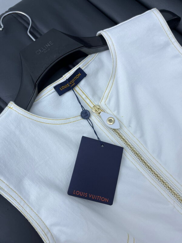 Bleached Denim Zip-Up Dress White For Women 1ABR6U