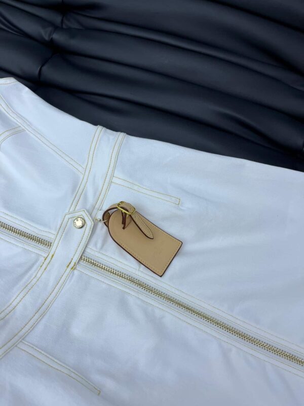 Bleached Denim Zip-Up Dress White For Women 1ABR6U