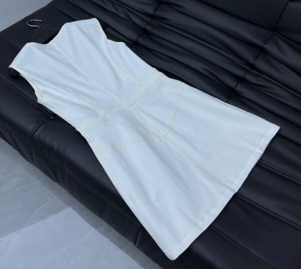 Bleached Denim Zip-Up Dress White For Women 1ABR6U