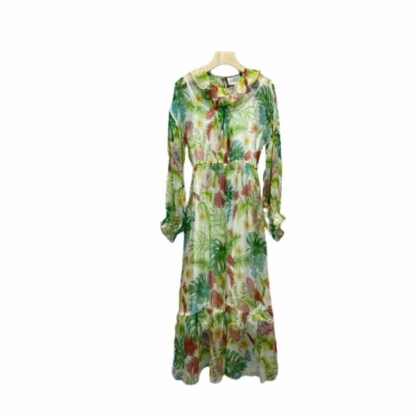 Botanical Motifs Dress Green For Women