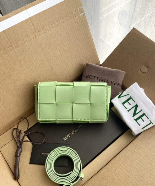 Bottega Veneta Belt Cassette Banana Green, For Women, Women’s Bags 6.9in/17.5cm