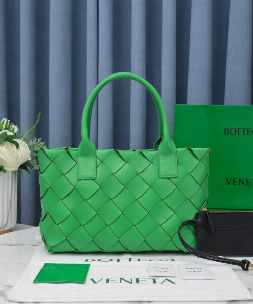 Bottega Veneta Braided Maxi Cava Tote Bag Green, For Women, Women's Bags 13.8in/35cm