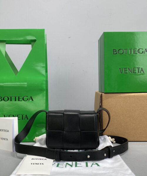 Bottega Veneta Candy Cassette Black, For Women, Women's Bags 4.7in/12cm 666688VMAY18425