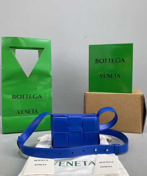 Bottega Veneta Candy Cassette Blue, For Women, Women's Bags 4.7in/12cm