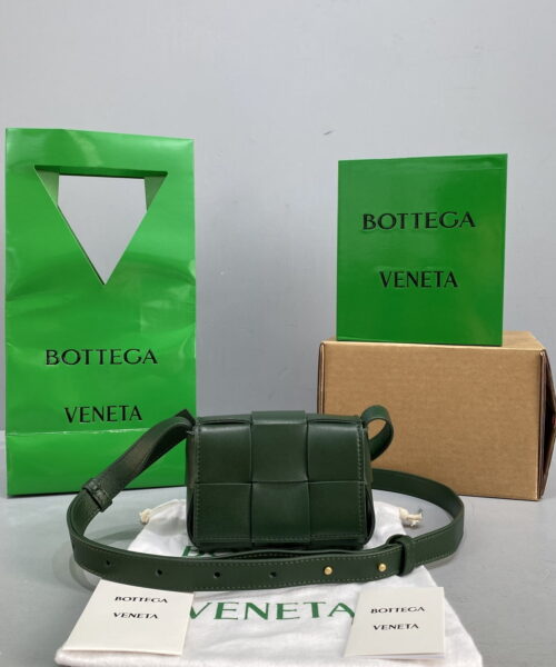 Bottega Veneta Candy Cassette Dark Green, For Women, Women's Bags 4.7in/12cm