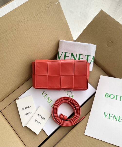 Bottega Veneta Candy Cassette Red, For Women, Women’s Bags 4.7in/12cm