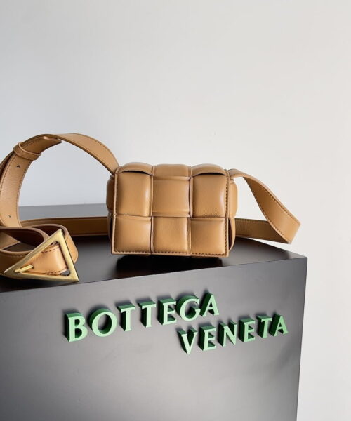 Bottega Veneta Candy Padded Tech Cassette Brown, For Women, Women's Bags 5.1in/13cm