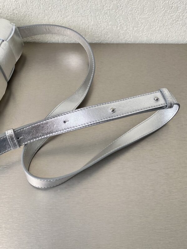 Bottega Veneta Cassette Crossbody Bag Silver, For Women, Women's Bags 9.1in/23cm
