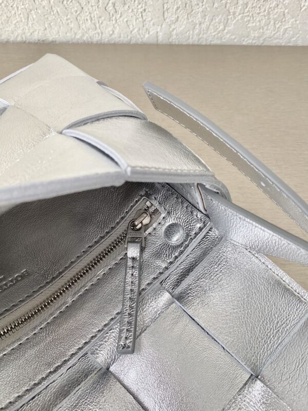 Bottega Veneta Cassette Crossbody Bag Silver, For Women, Women's Bags 9.1in/23cm