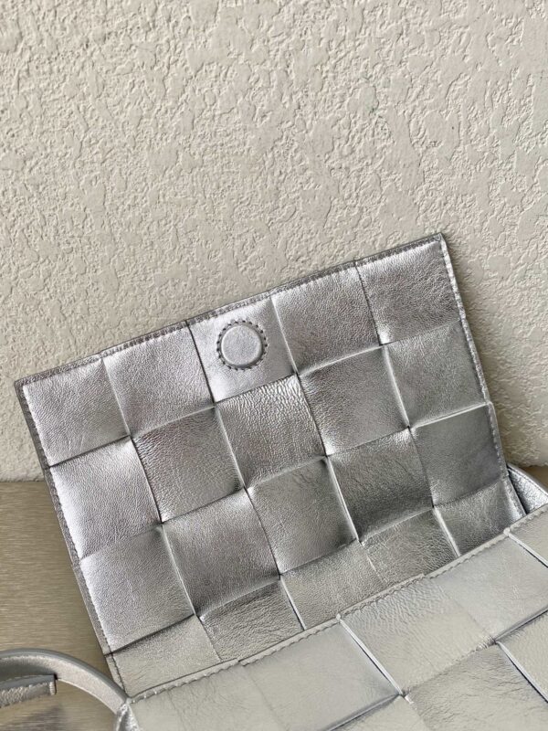 Bottega Veneta Cassette Crossbody Bag Silver, For Women, Women's Bags 9.1in/23cm