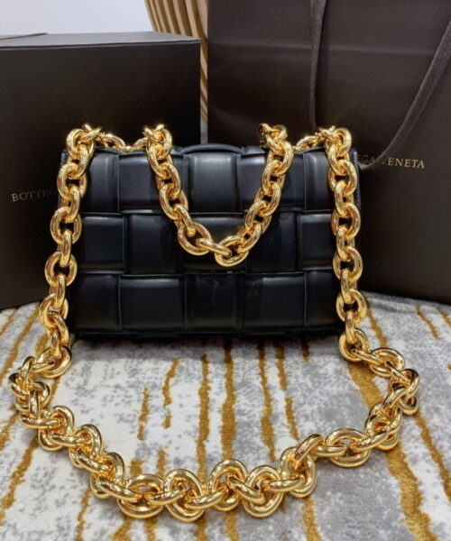 Bottega Veneta Chain Cassette Bag For Women 10.2in/26cm In Black 631421VBWZ08425