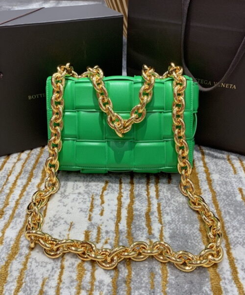Bottega Veneta Chain Cassette Bag For Women 10.2in/26cm In Green 631421VBWZ03722