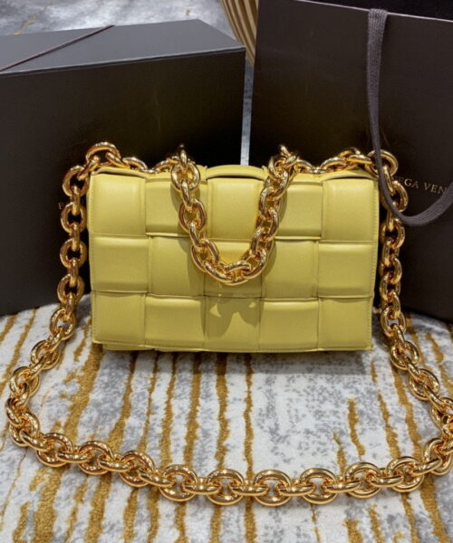 Bottega Veneta Chain Cassette Bag For Women 10.2in/26cm In Yellow