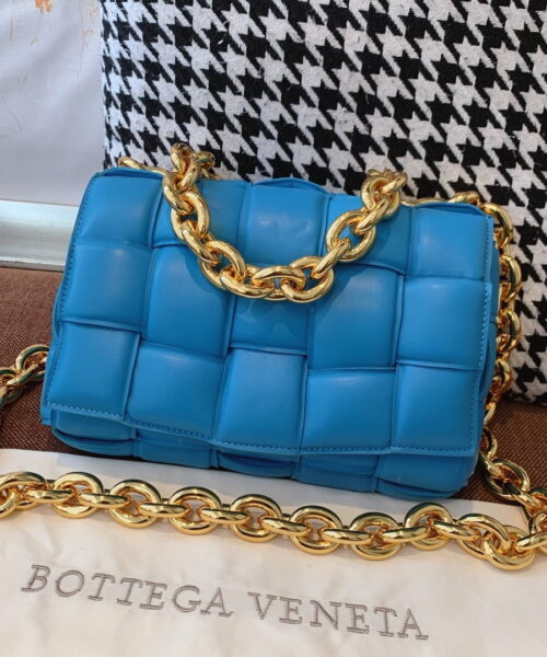 Bottega Veneta Chain Cassette Blue, For Women, Women’s Bags 10.2in/26cm