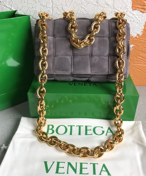 Bottega Veneta Chain Cassette Gray, For Women, Women’s Bags 10.2in/26cm
