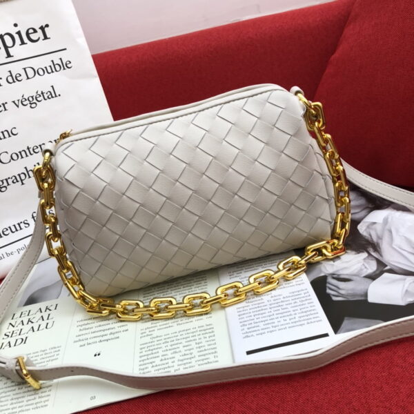 Bottega Veneta Crossbody Bag White, For Women, Women's Bags 9.4in/24cm