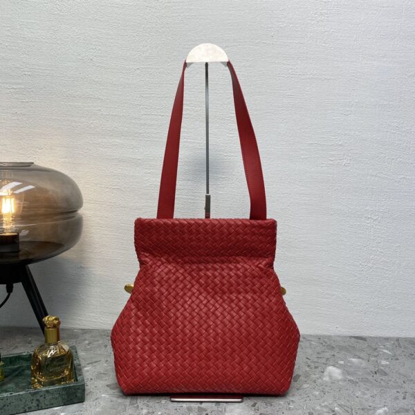 Bottega Veneta Intrecciato Shoulder Bag Red, For Women, Women’s Bags 10.2in/26cm