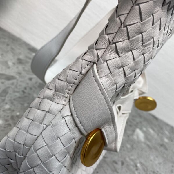 Bottega Veneta Intrecciato Shoulder Bag White, For Women, Women’s Bags 10.2in/26cm